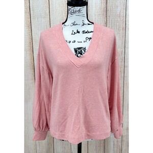 Travis Mathew Top Women's Size XS Cloud Terry V-neck Heather Canyon Sunset